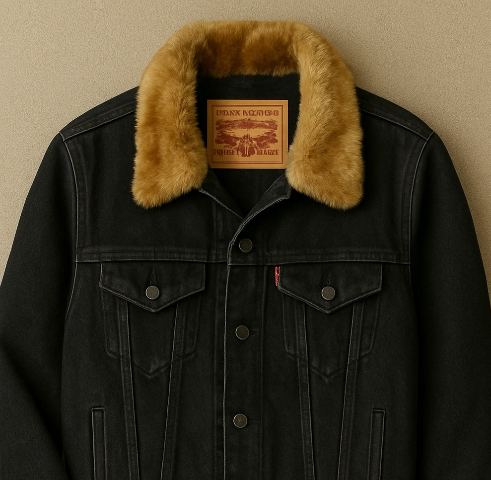 Denim Jacket - Black - Select Your Fur