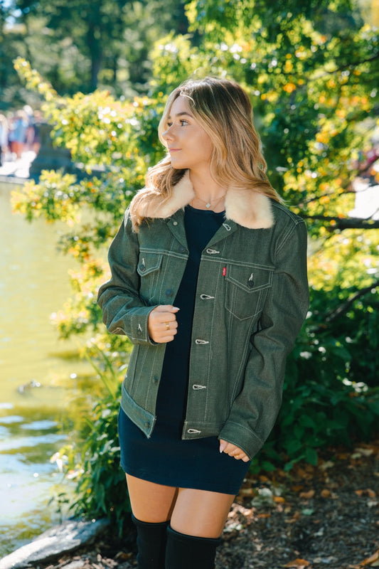 New Denim Jacket - Rabbit - Green