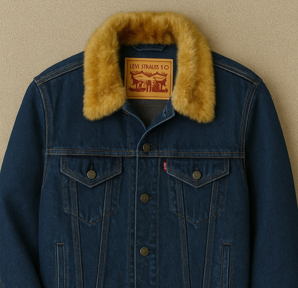Denim Jacket - Dark Blue - Select Your Fur