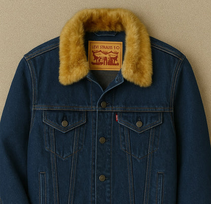 Denim Jacket - Dark Blue - Select Your Fur