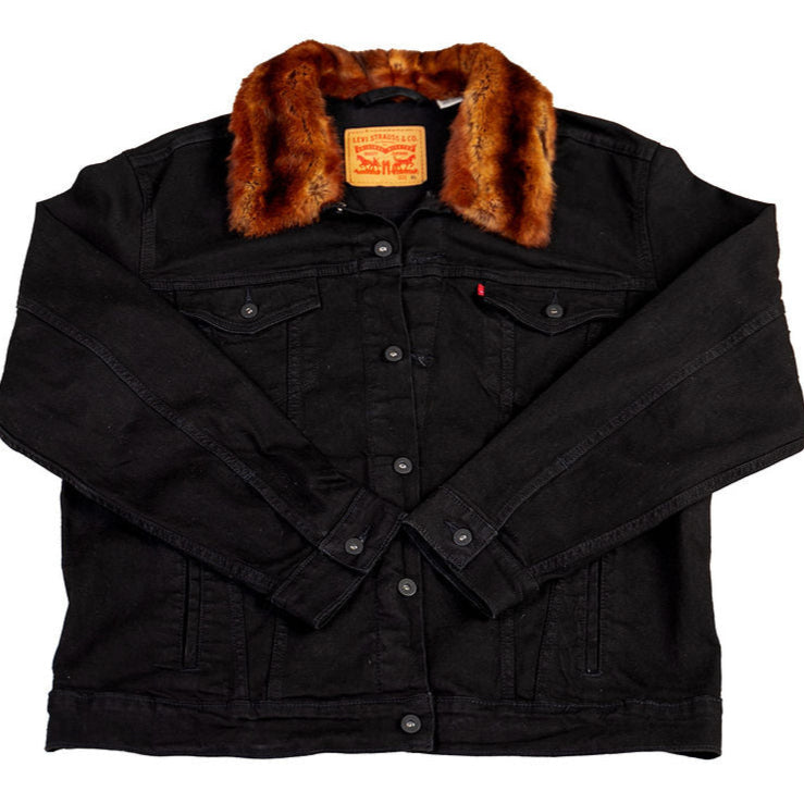 Denim Jacket - Black - Select Your Fur