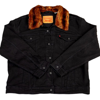 Denim Jacket - Black - Select Your Fur