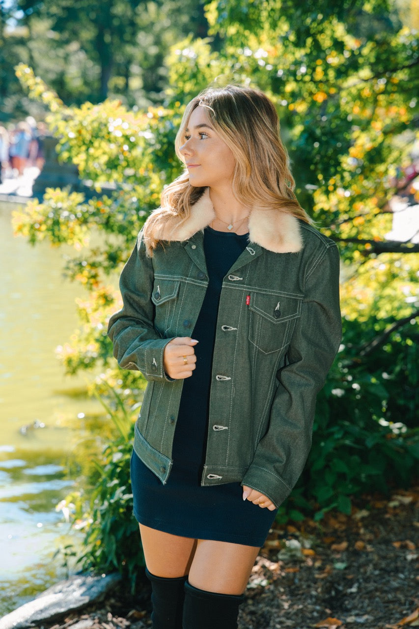 New Denim Jacket - Rabbit - Green