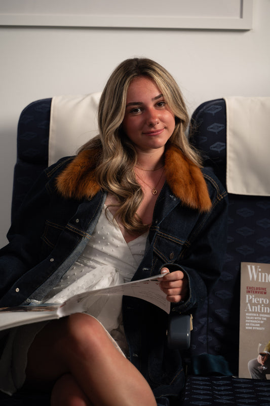 Denim Jacket - Dark Blue - Select Your Fur