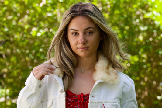 Denim Jacket - All White - Select Your Fur